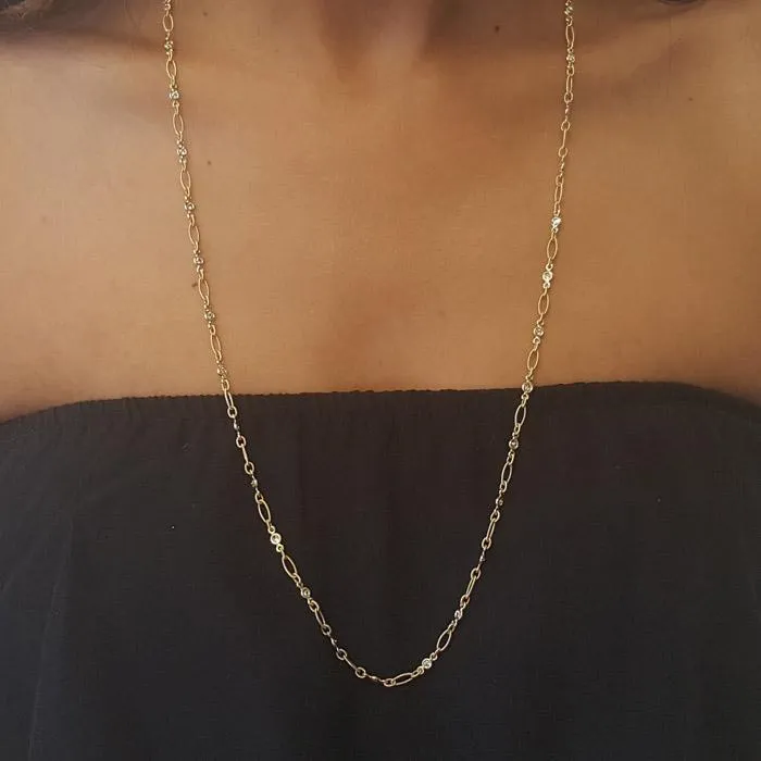 0.80cttw 26" Handmade Oval Diamond Necklace