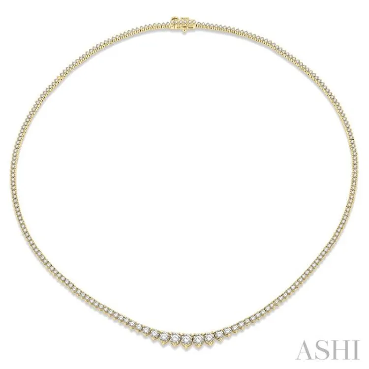 5.00 ctw Riviera Round Cut Diamond Necklace in 14K Yellow Gold