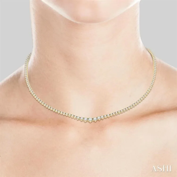 5.00 ctw Riviera Round Cut Diamond Necklace in 14K Yellow Gold