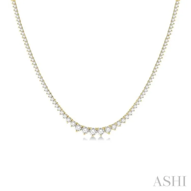 5.00 ctw Riviera Round Cut Diamond Necklace in 14K Yellow Gold