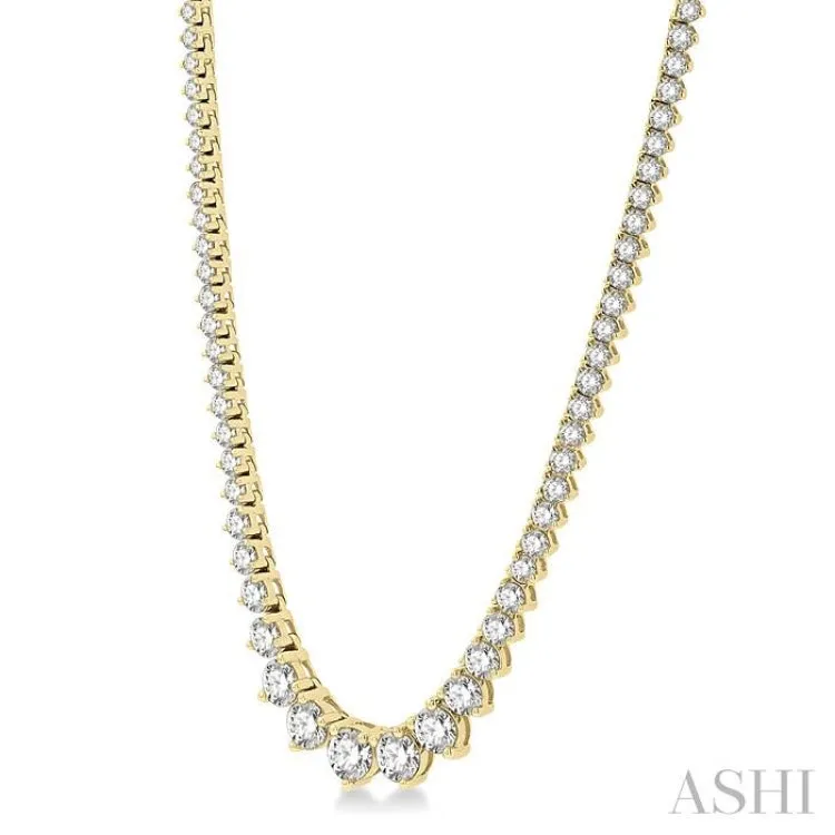 5.00 ctw Riviera Round Cut Diamond Necklace in 14K Yellow Gold
