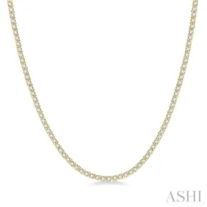 5.00 ctw Round Cut Diamond Tennis Necklace in 14K Yellow Gold