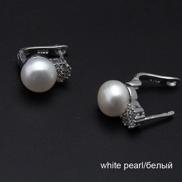 925 sterling silver earrings natural freshwater pearl earrings