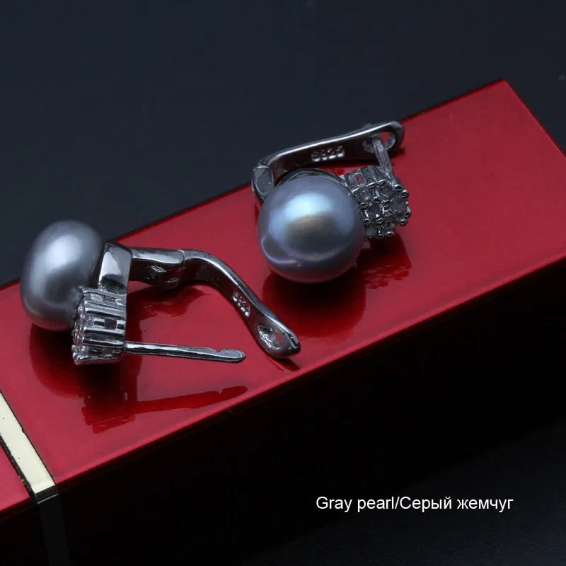 925 sterling silver earrings natural freshwater pearl earrings