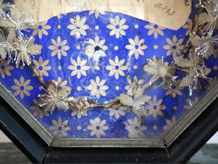 A beautiful antique French relic in octagonal frame