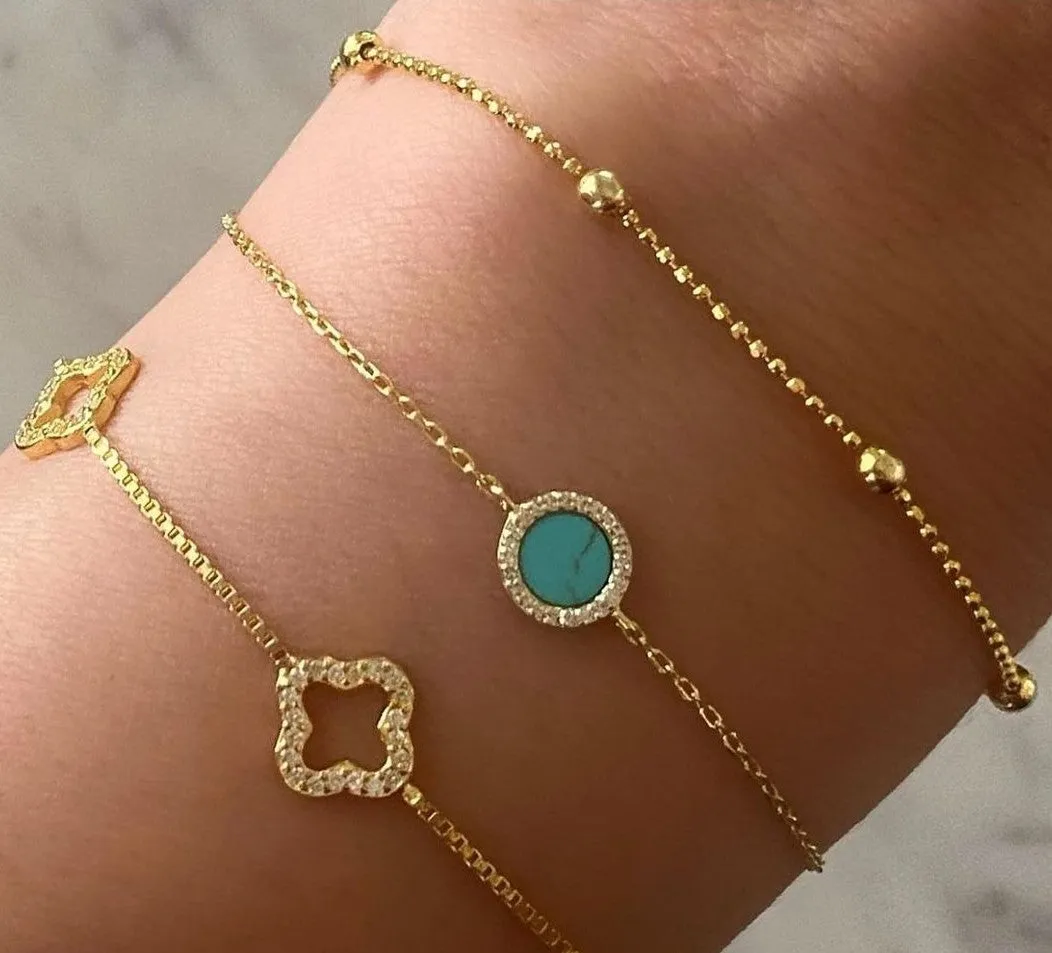 AMANDA THREE CLOVER GOLD BRACELET