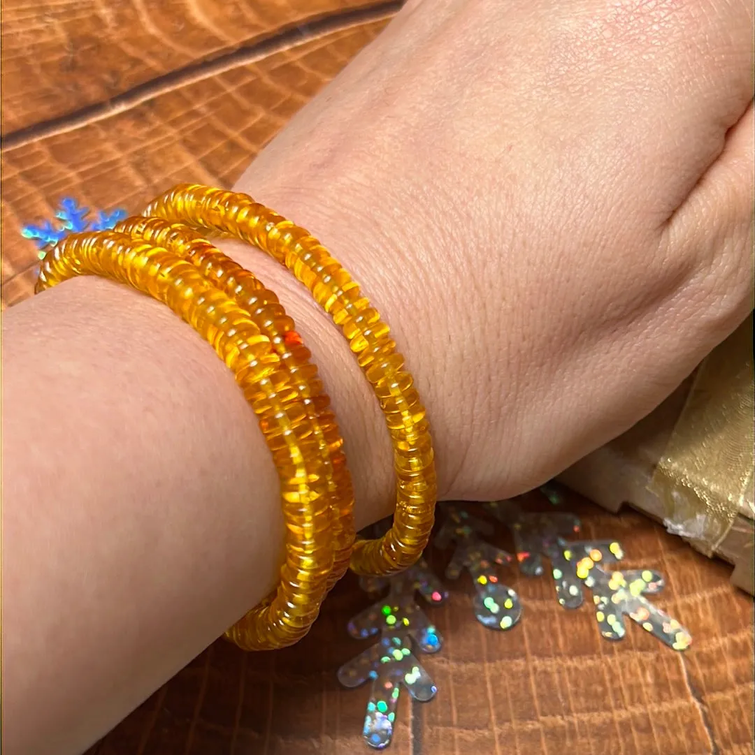 Amber Donut Bead Bracelet