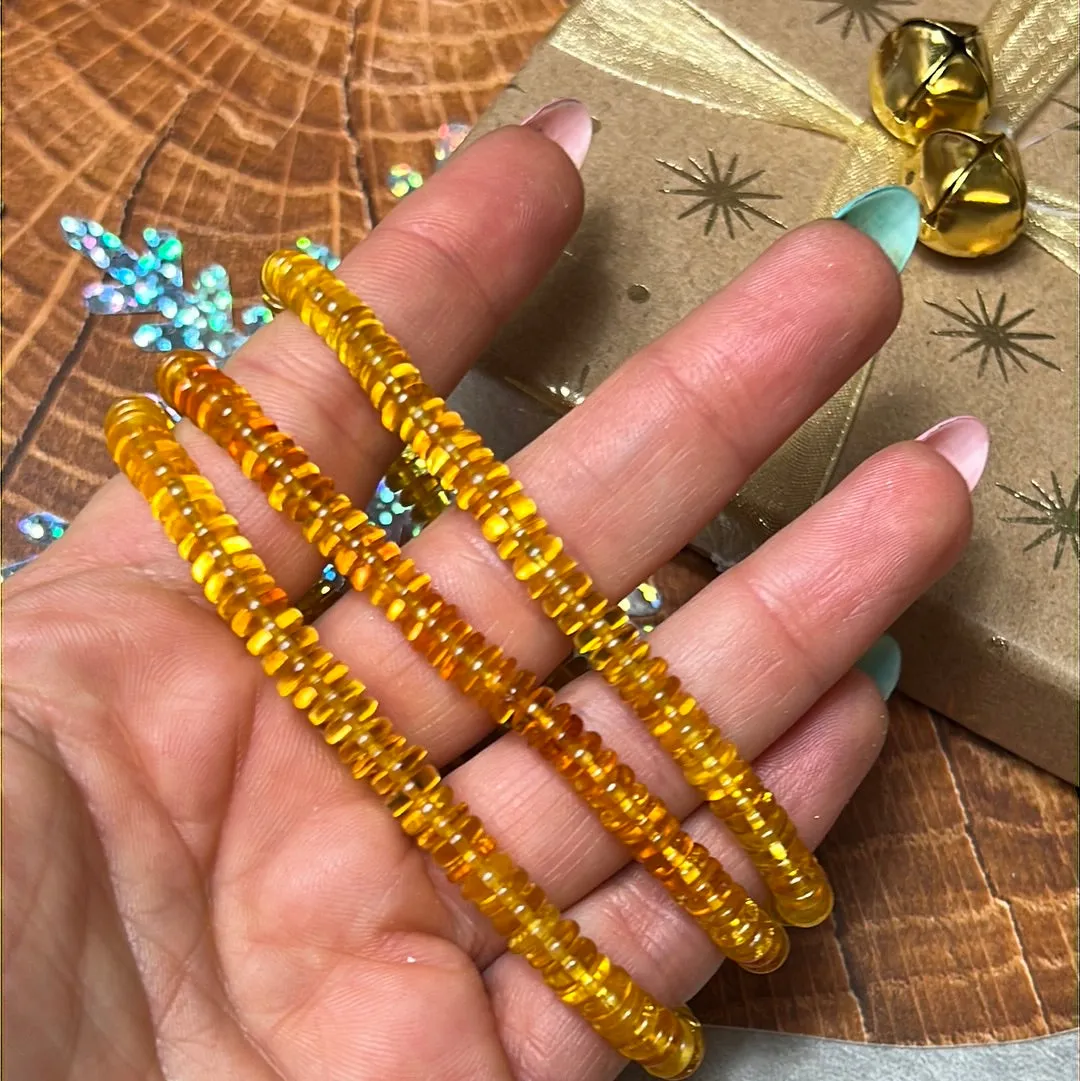 Amber Donut Bead Bracelet