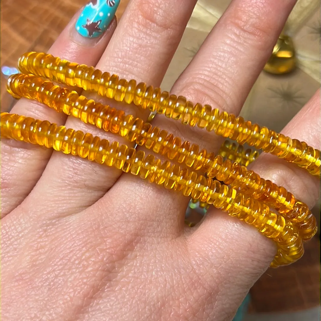Amber Donut Bead Bracelet