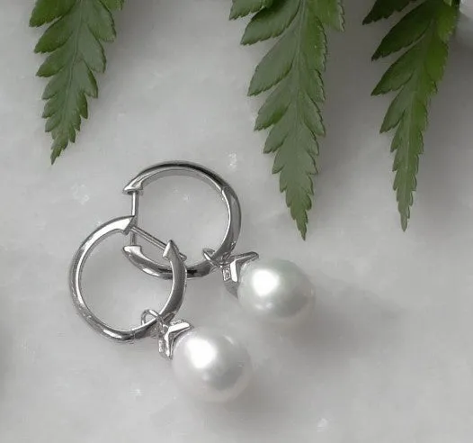 Astoria Glitz Pearl Hoop Earrings