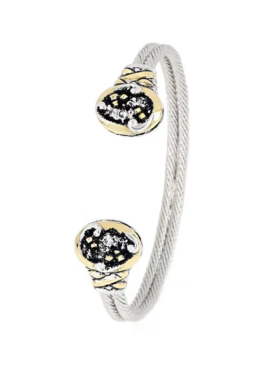 Carvo Oval Lava End Cuff Bracelet