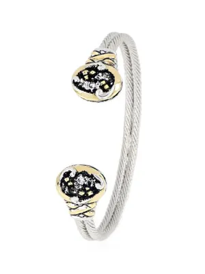 Carvo Oval Lava End Cuff Bracelet