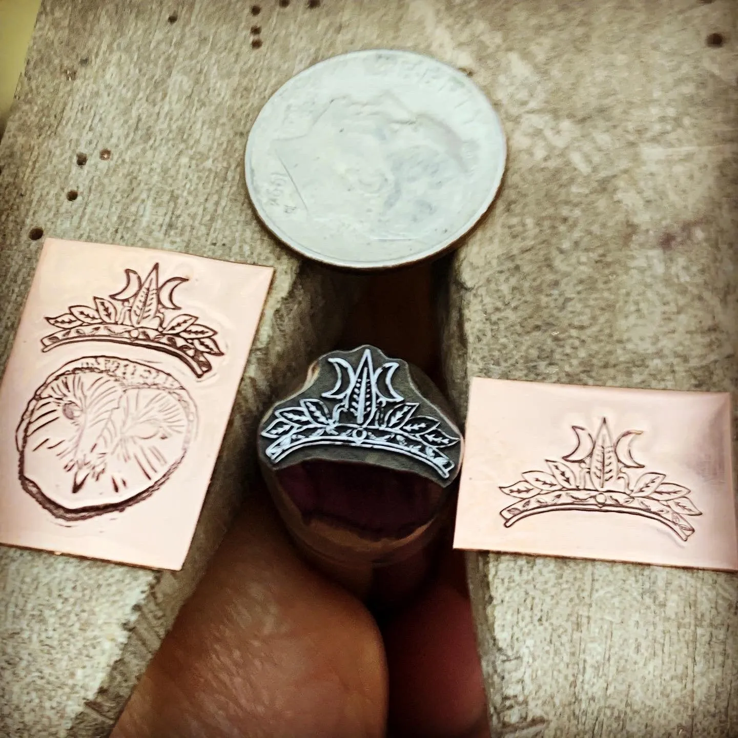 Crown! Two Sizes. Metal Hand Stamp.