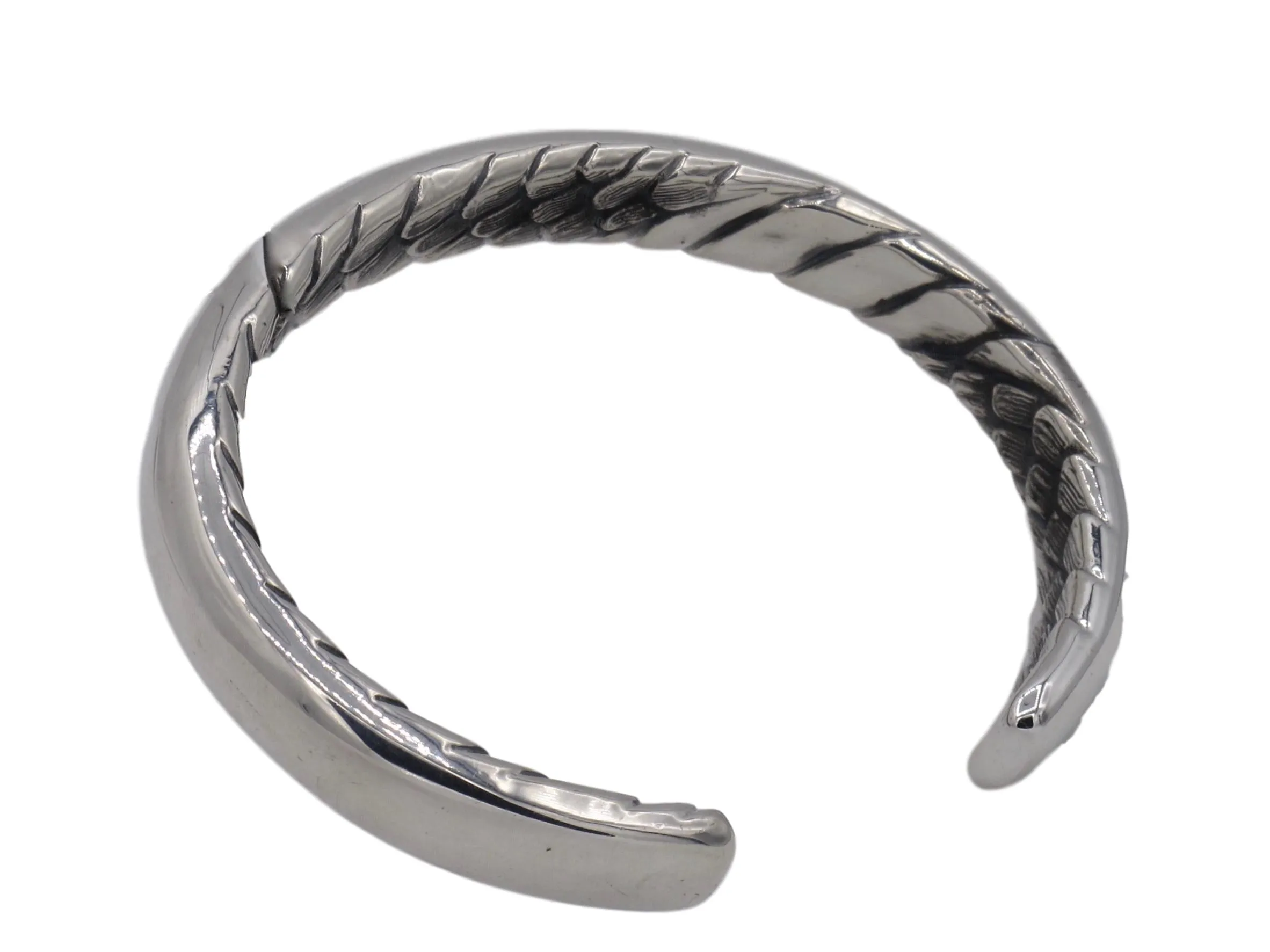 #DB-18 Sterling Narrow Cuff Carved Inside