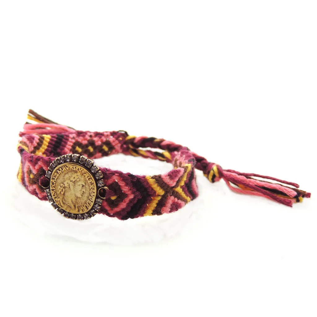 Diamante Ancient Roman Coin Midi Friendship Bracelet