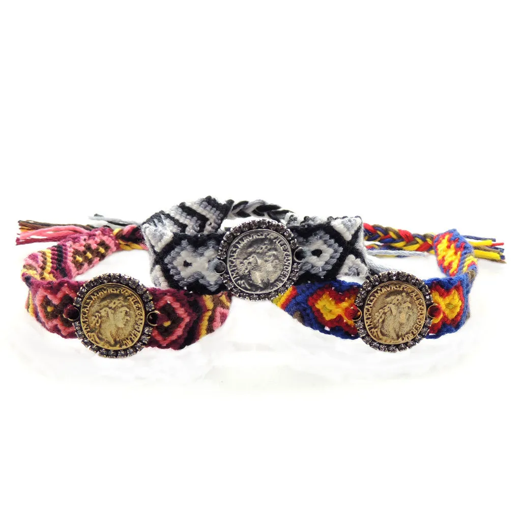 Diamante Ancient Roman Coin Midi Friendship Bracelet
