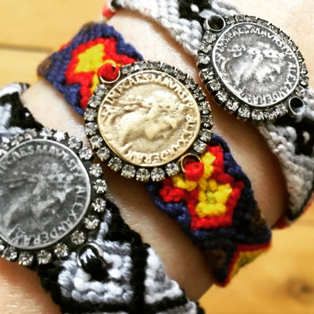 Diamante Ancient Roman Coin Midi Friendship Bracelet