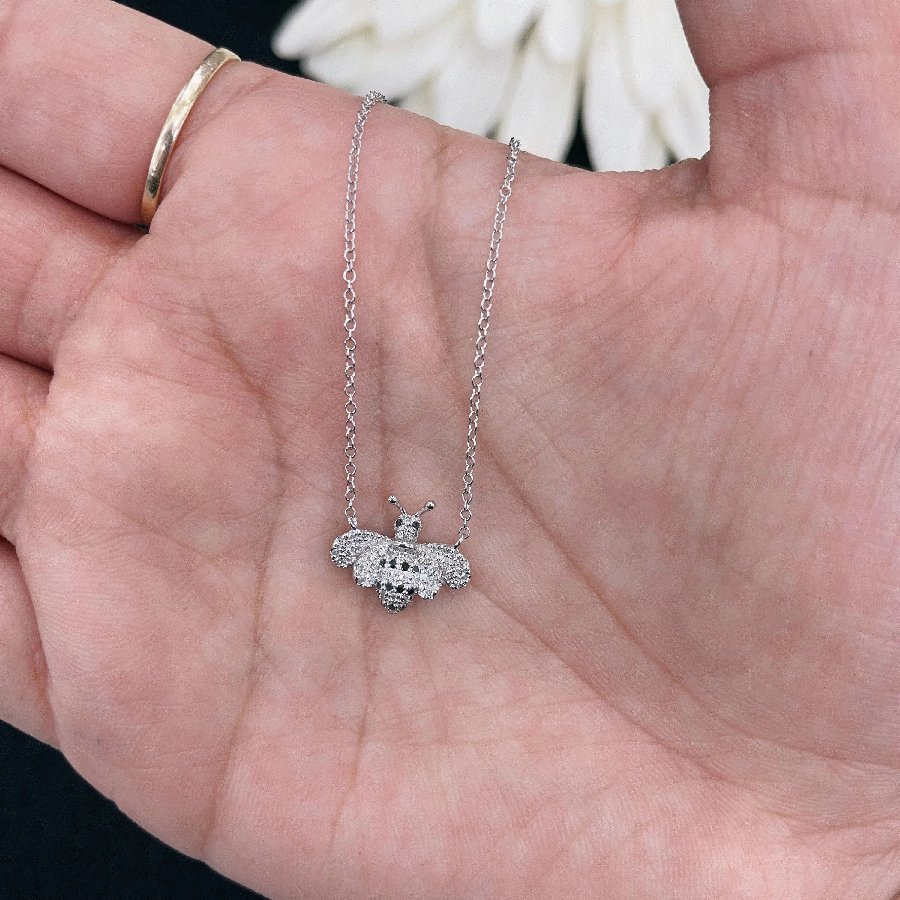 Diamond Bumble Bee Necklace