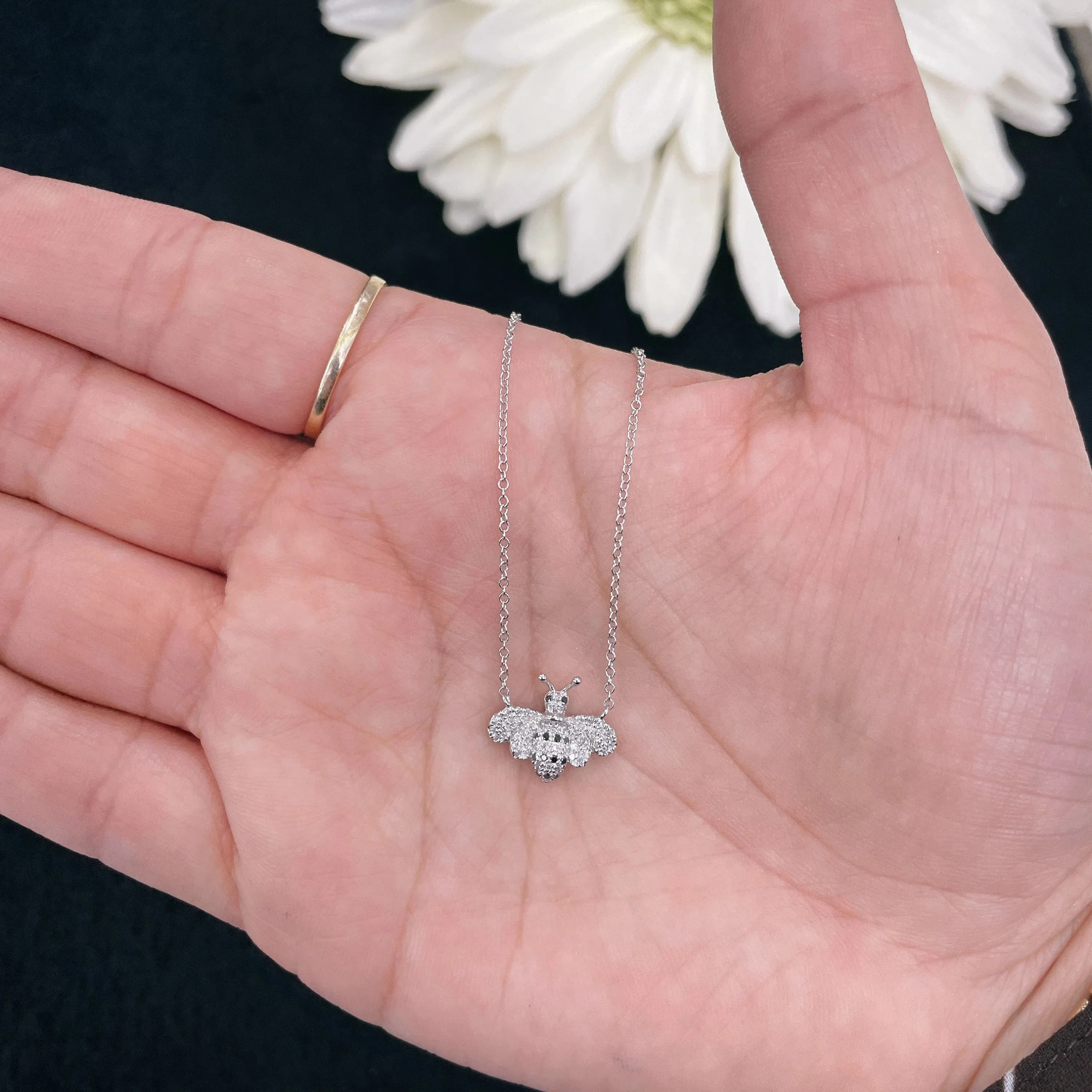 Diamond Bumble Bee Necklace