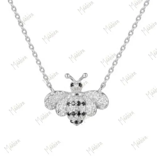 Diamond Bumble Bee Necklace