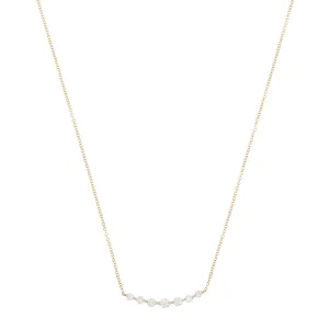 Floating Diamond Constellation Crescent Necklace