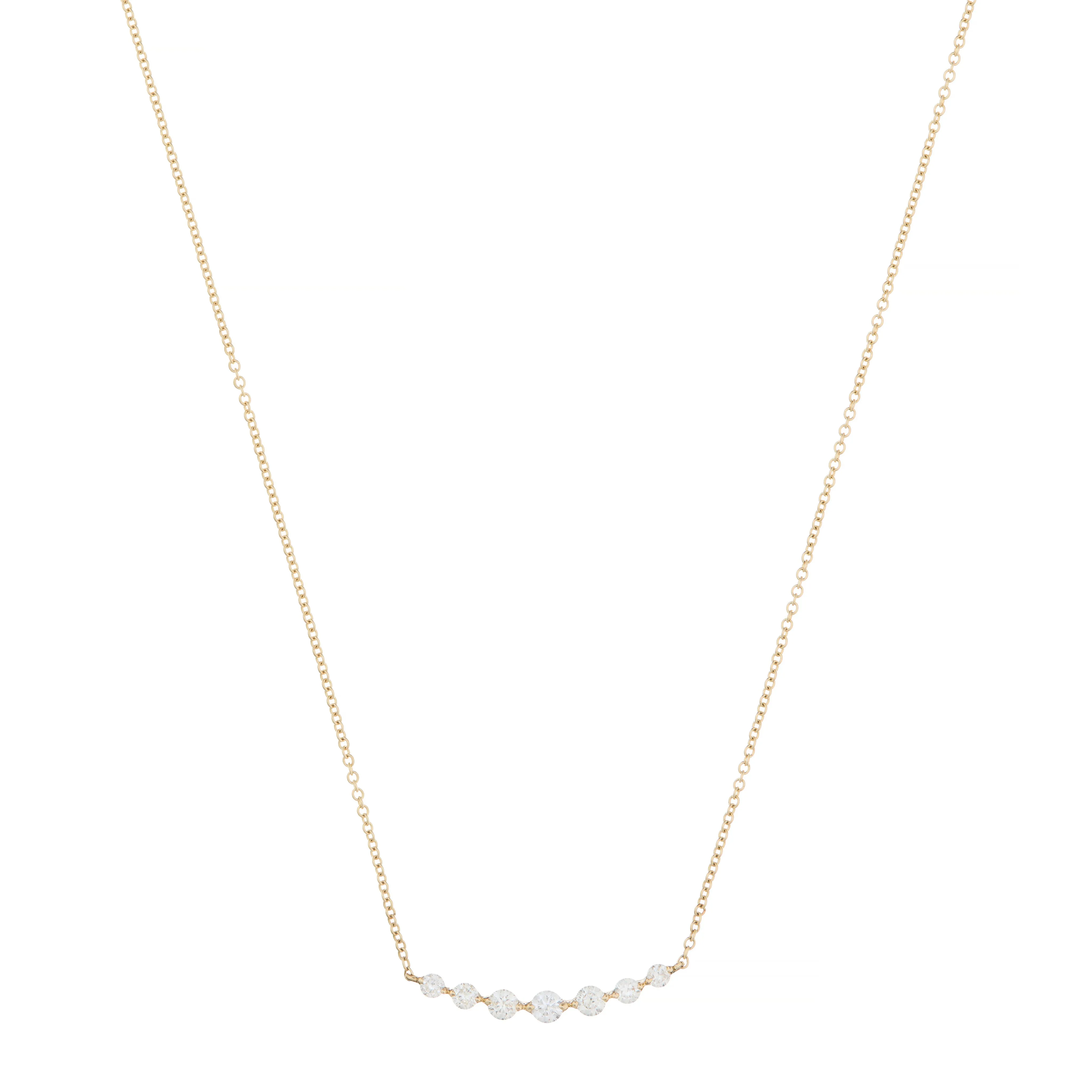 Floating Diamond Constellation Crescent Necklace