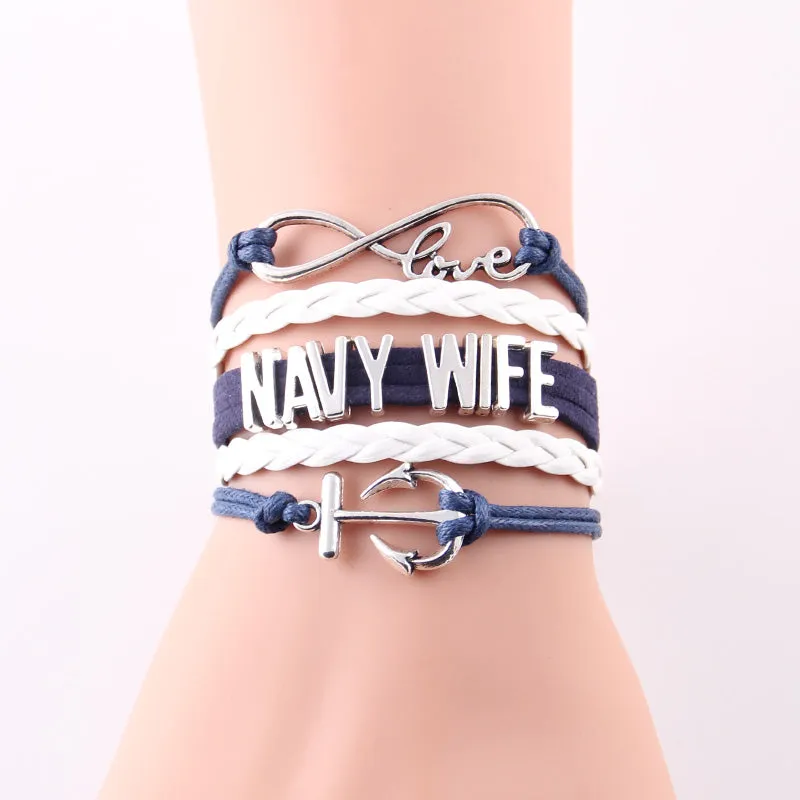 Infinity Love Navy Wife Bracelet