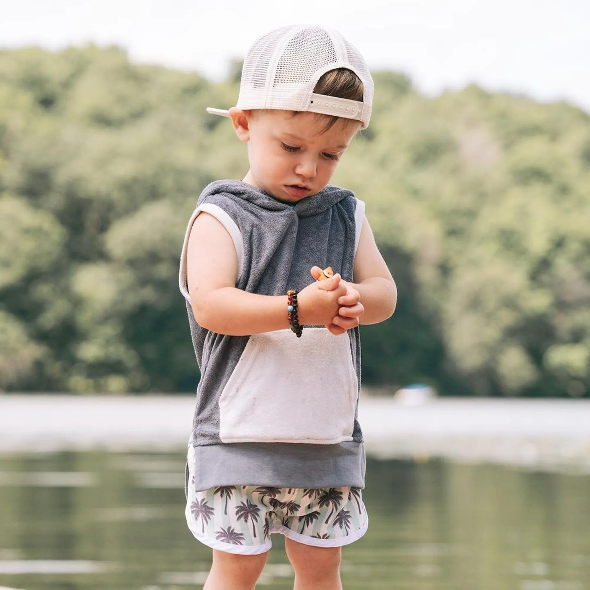 Kids | Turquoise   Cognac Amber Bracelet
