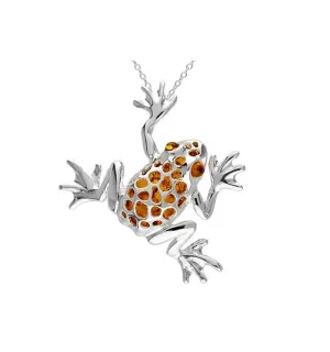 MILENA Baltic Amber Oxidised Frog Necklace
