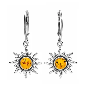 MILENA Earrings Silver and Baltic Amber Sun