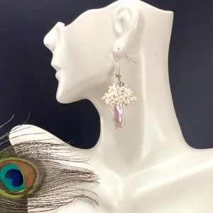 Mushroom Keshi Pearl & Seed Pearl Earrings