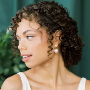 NATASSHA Large Pearl Drop Earrings