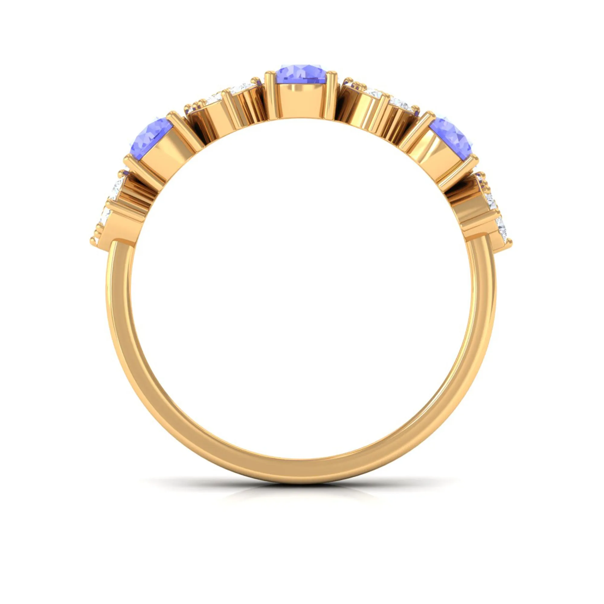 Natural Tanzanite Half Eternity Ring
