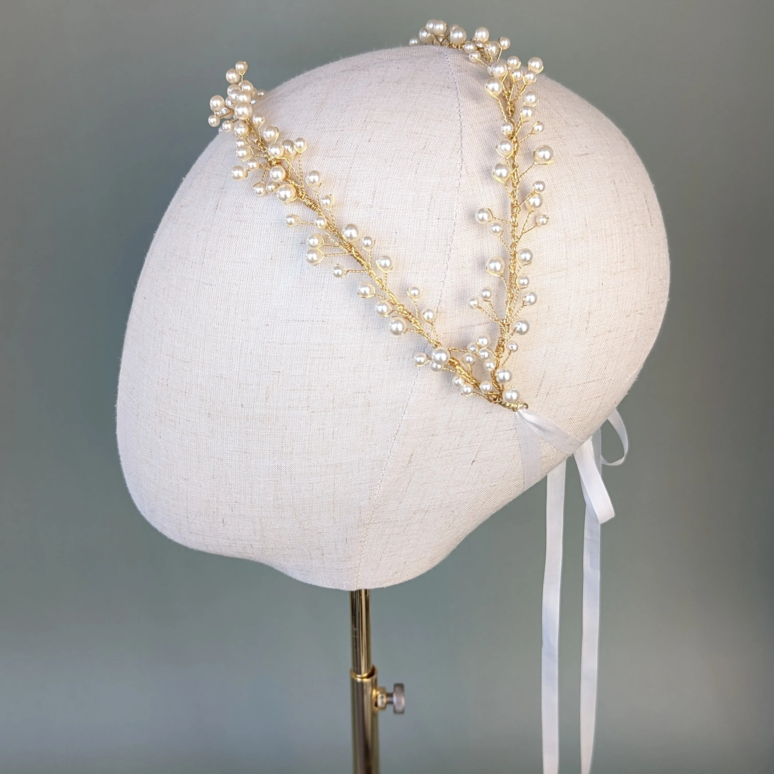 NINA Pearl Double Coronet Headband