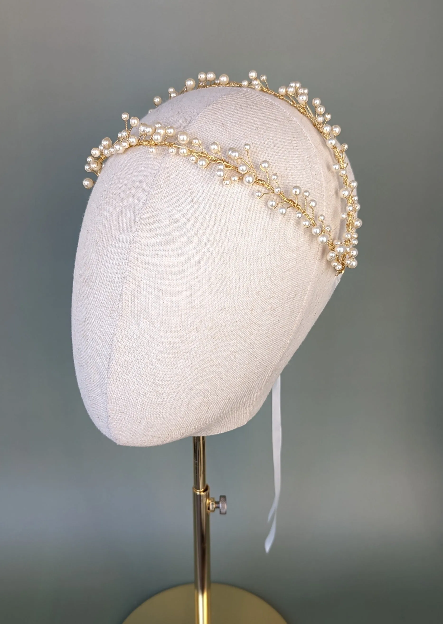 NINA Pearl Double Coronet Headband
