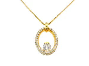 Oval Pave Diamond Necklace