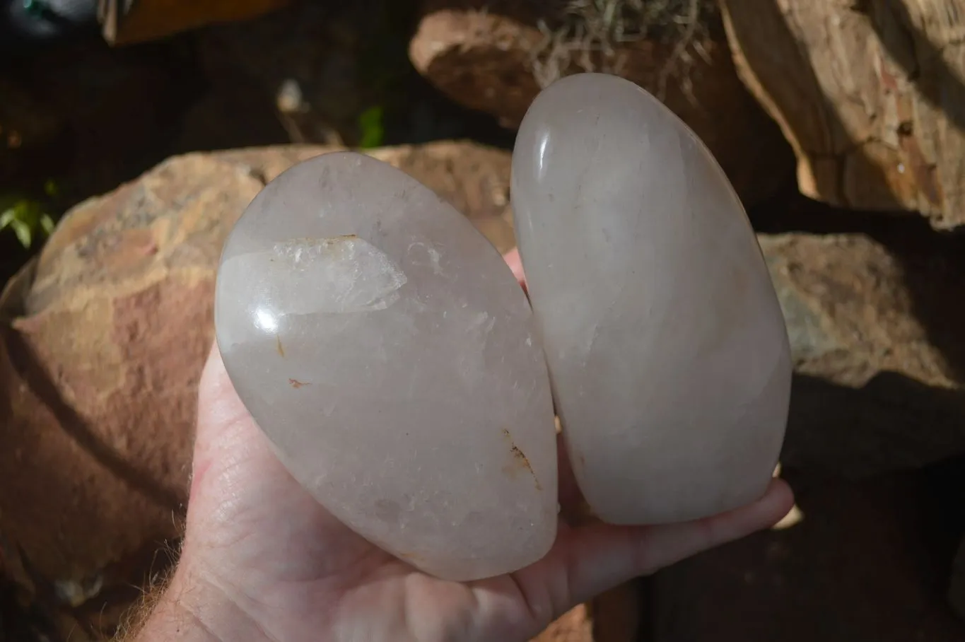 Polished Rock Crystal Quartz Standing Free Forms x 4 From Ambatondrazaka, Madagascar