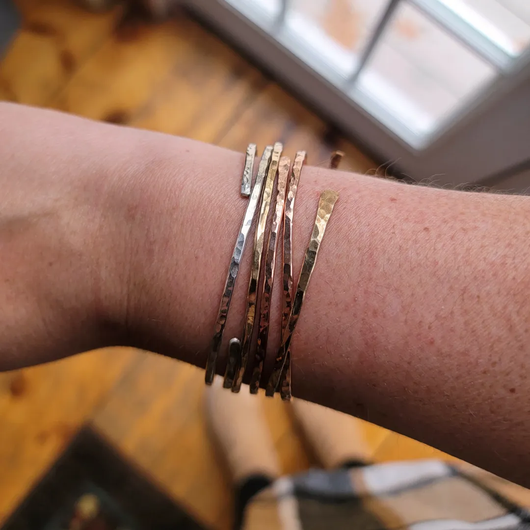 Rose Gold Hammered Cuff