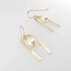 Small Arch Earring with Baby Baroque Pearl