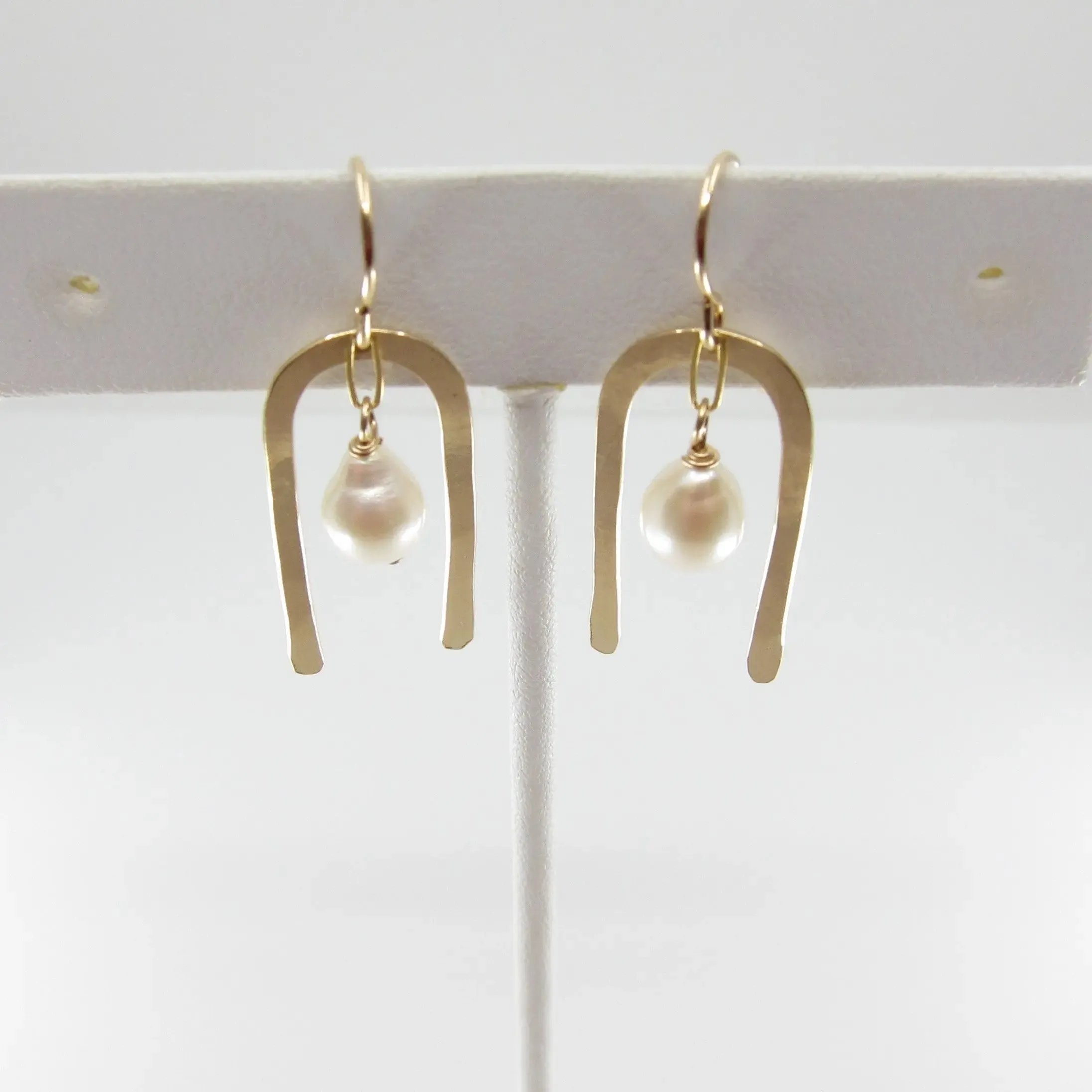 Small Arch Earring with Baby Baroque Pearl