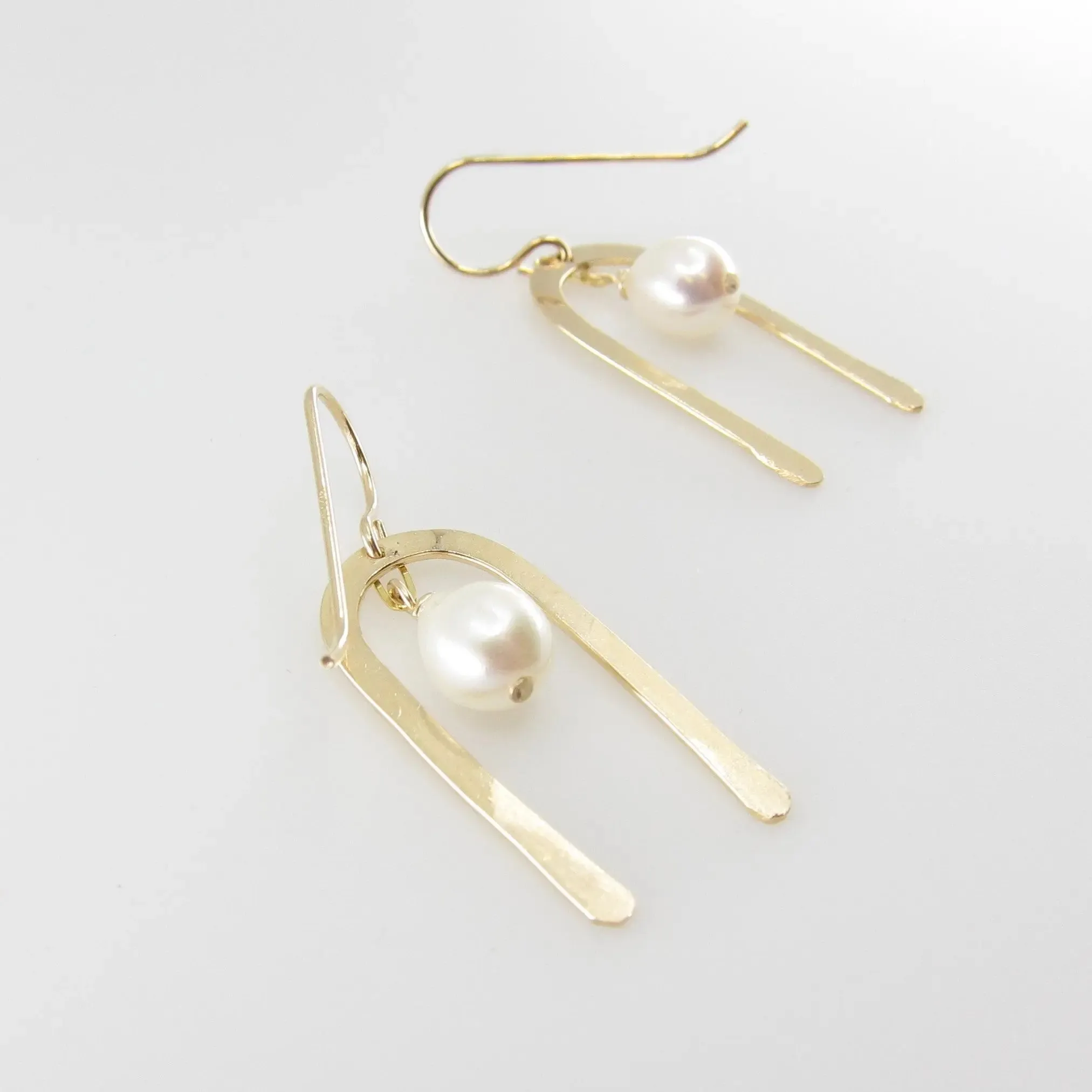 Small Arch Earring with Baby Baroque Pearl