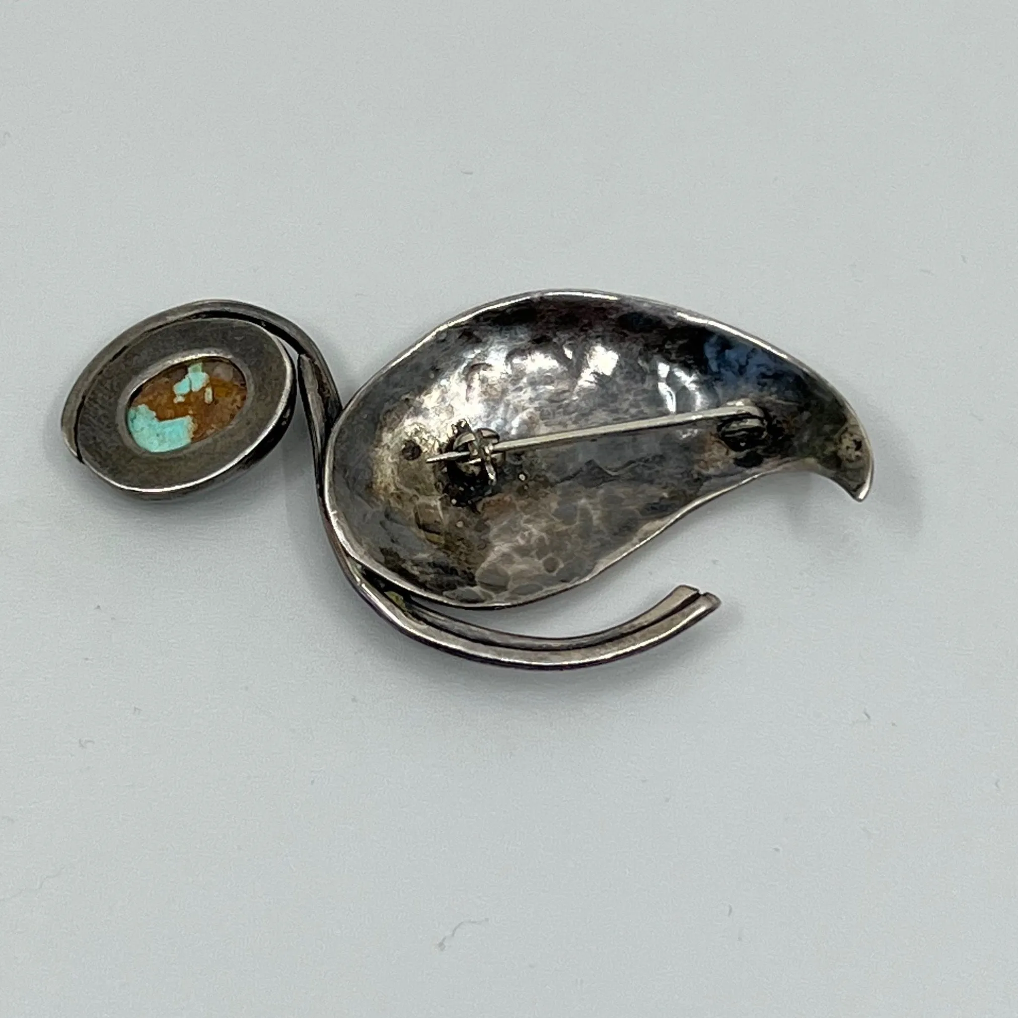 South West sterling silver turquoise brooch GM116