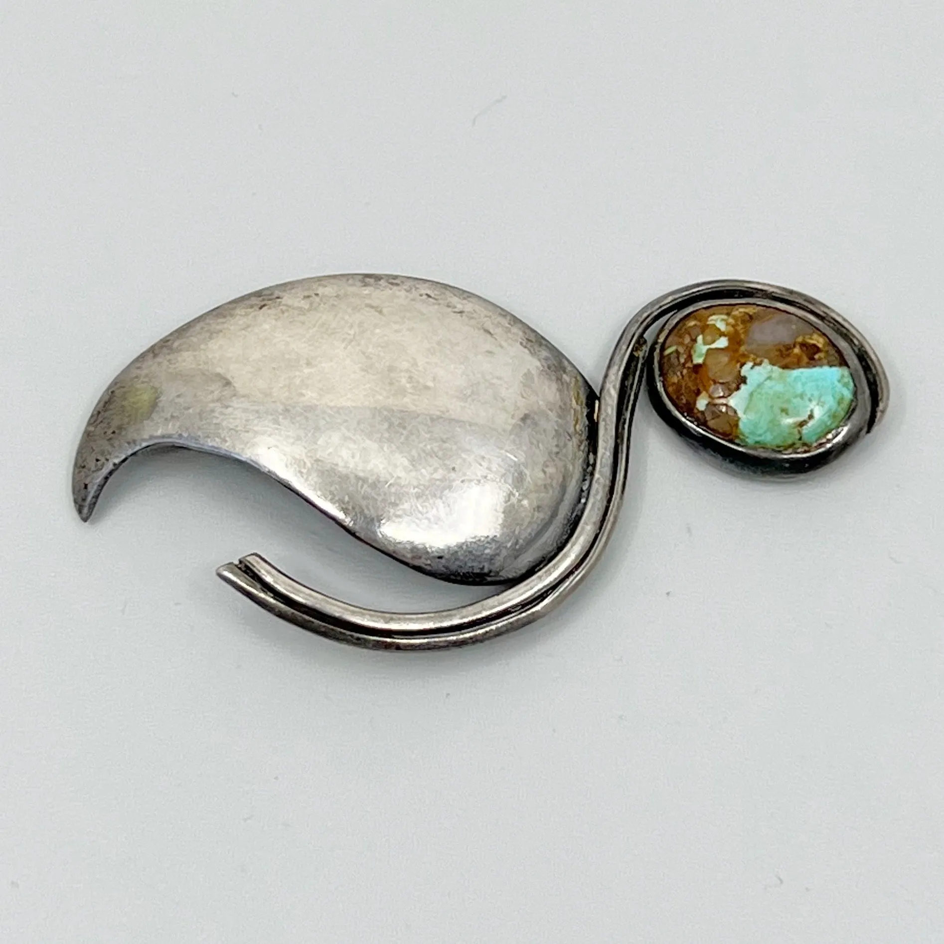 South West sterling silver turquoise brooch GM116
