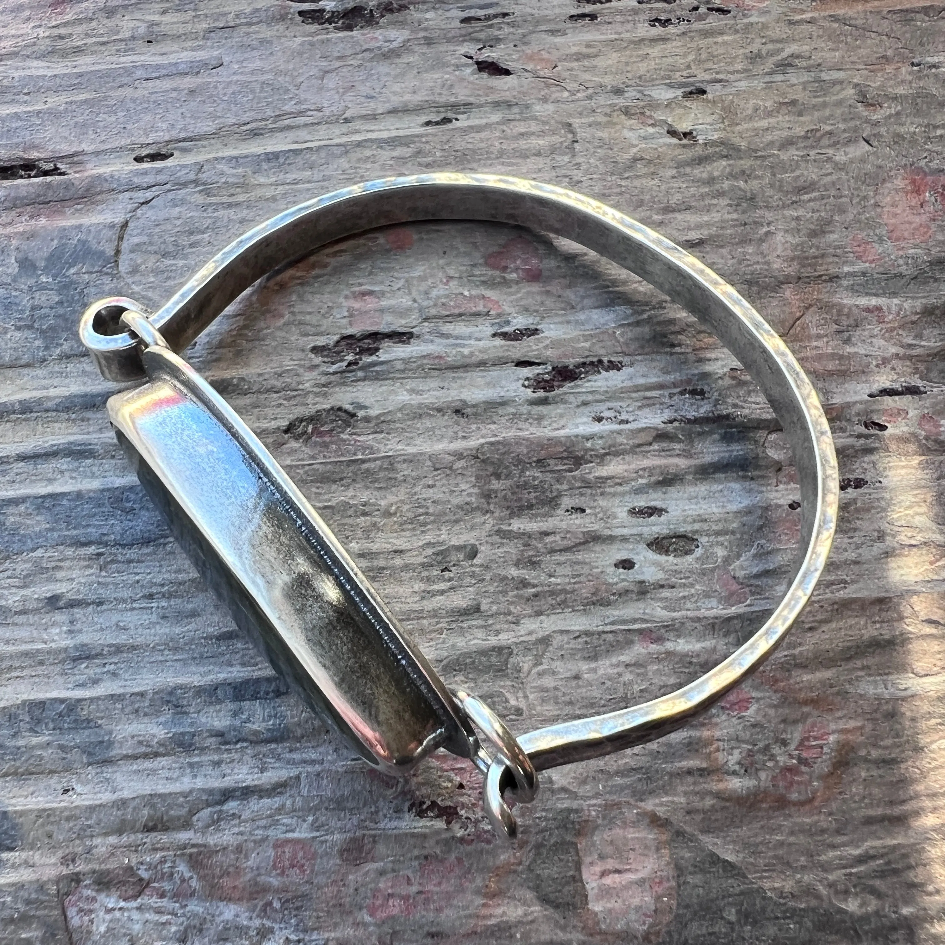Sterling Silver Labradorite Bracelet | Artisan Silver Cuff Bracelet