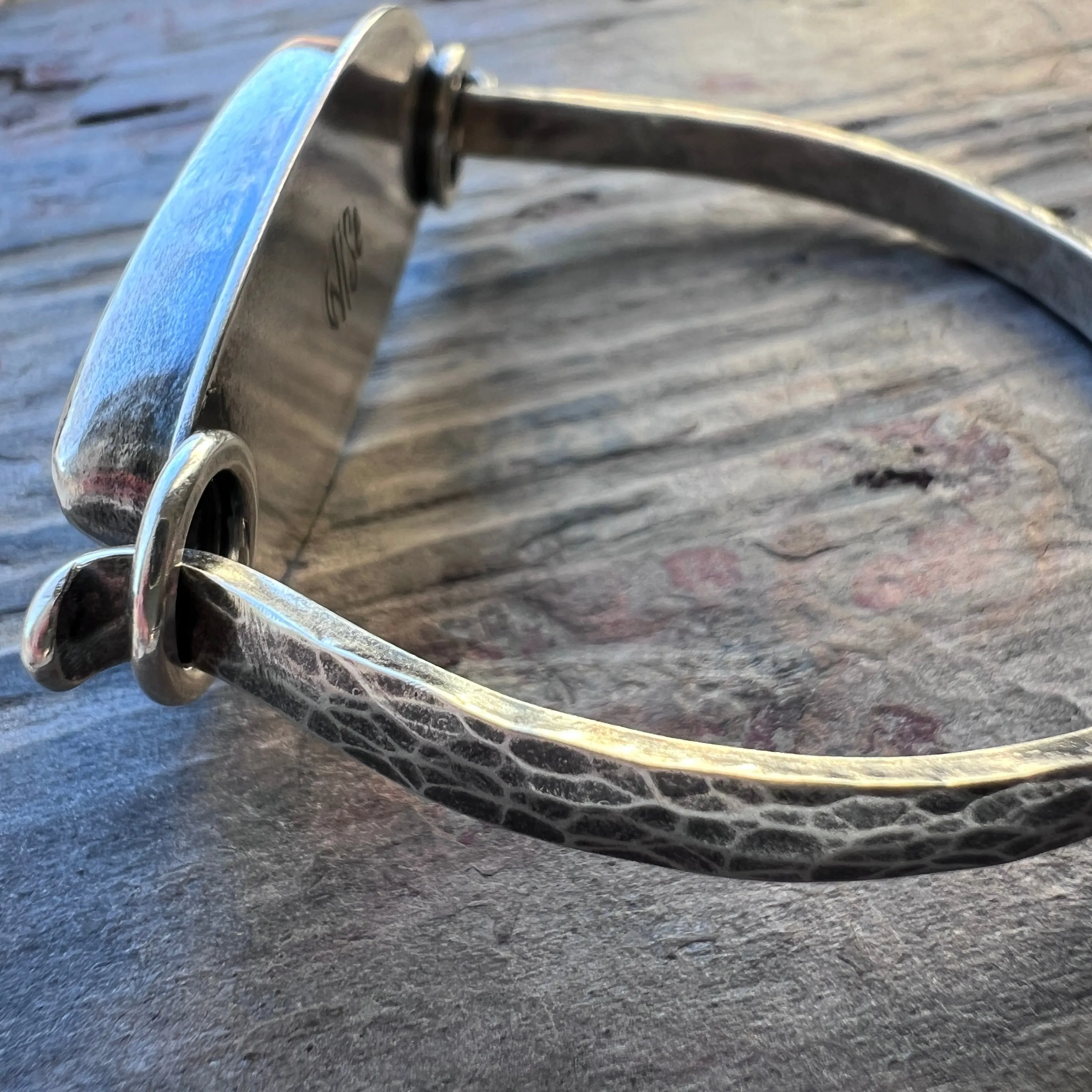 Sterling Silver Labradorite Bracelet | Artisan Silver Cuff Bracelet