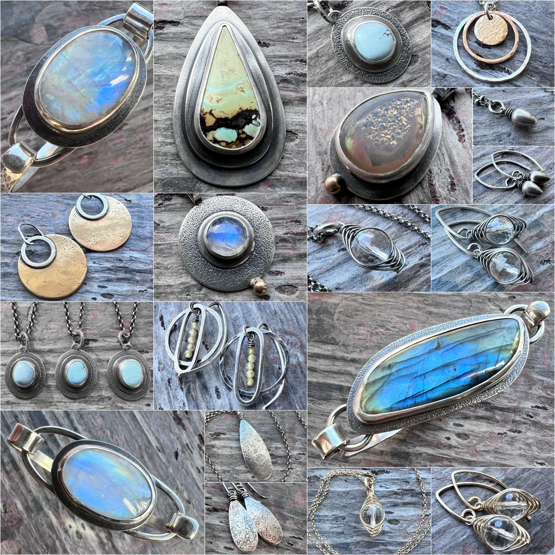 Sterling Silver Labradorite Bracelet | Artisan Silver Cuff Bracelet