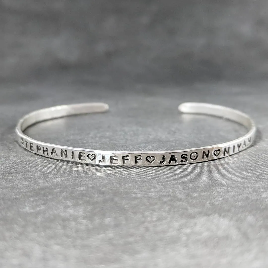 Sterling Silver Name Cuff Bracelet