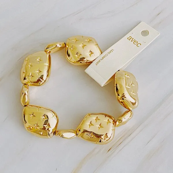 TEEK - Starlight Golden Pebble Stretch Bracelet