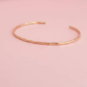 Thin Hammered 10K Gold Cuff Bracelet