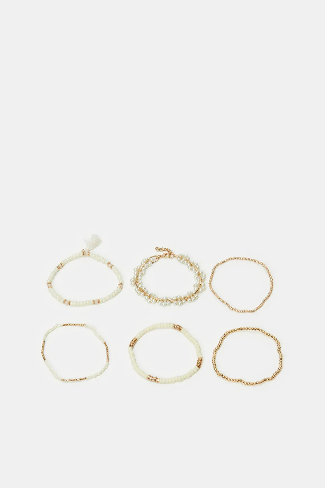 Women Gold Embellished Bracelet Set (6 Piece)